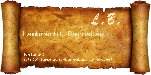 Lambrecht Barnabás névjegykártya