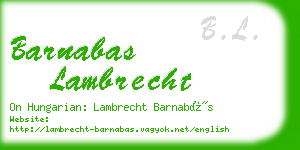 barnabas lambrecht business card